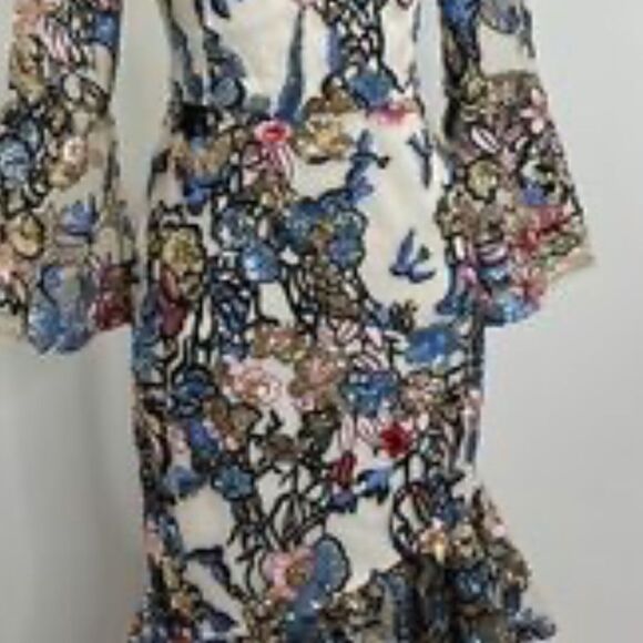 NWT Alexia AdmorMulti Sequined Embroidered Off
Shoulder Midi Dress Size 4 NWT - Picture 6 of 13